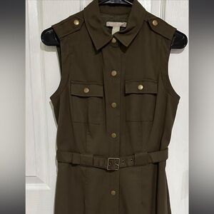 Banana Republic Khaki Sleeveless Utility Dress